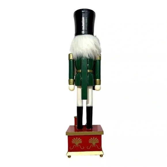 Christmas Holiday Decor 16" Wooden Nutcracker Music Box Hand Painted Tested - Picture 4 of 4